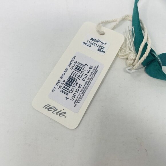 Aerie Smoothez Womens Size 32B Mesh Unlined Underwire Balconette Bra Green 2199 - Picture 6 of 9